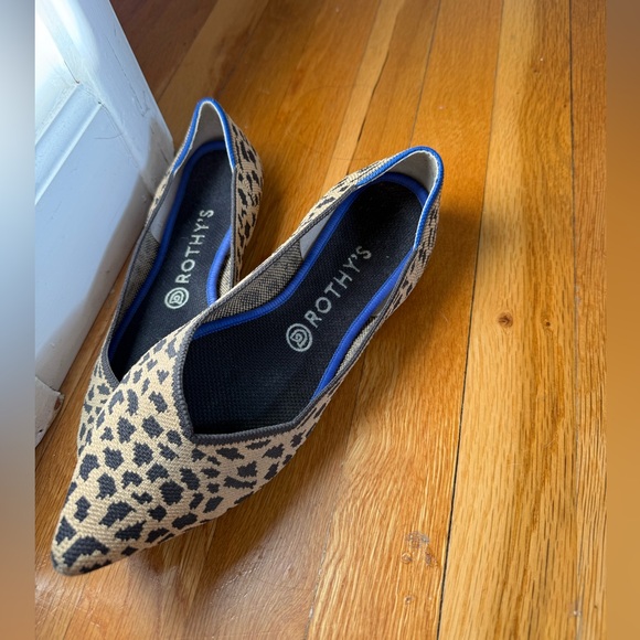 Rothy’s The Point Leopard Print Pointed Ballet Flats Size 10 Like New - Picture 4 of 7